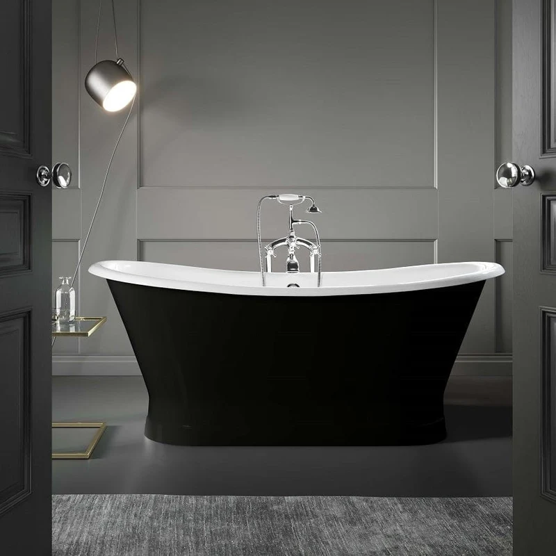 Freistehende Gusseisen Badewanne COVENTRY schwarz