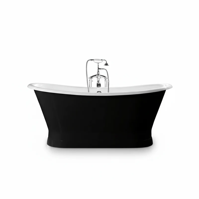 Freistehende Gusseisen Badewanne COVENTRY schwarz