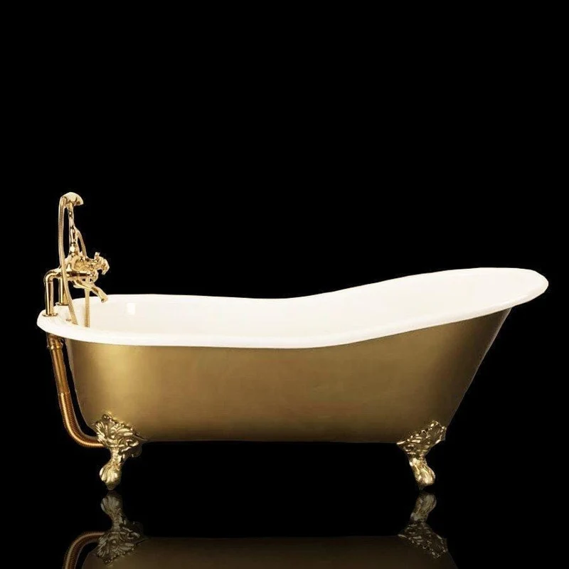 Freistehende Gusseisen Badewanne ASHFORD gold