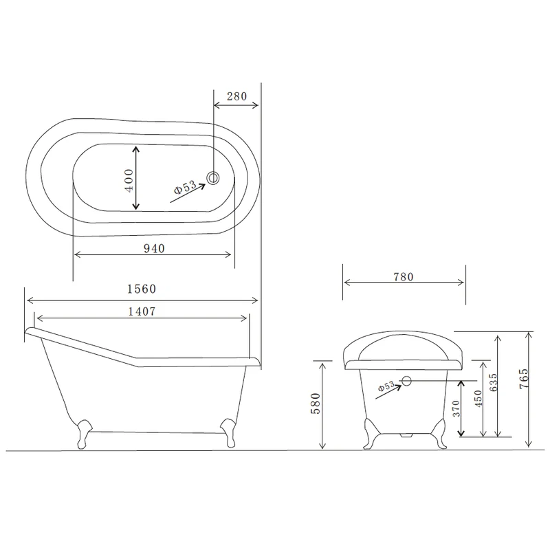 Freistehende Gusseisen Badewanne ASHFORD gold
