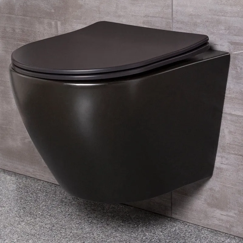 GEBERIT DUOFIX Komplett-Set Wand-WC DELOS schwarz, Vorwandelement und Betätigungsplatte