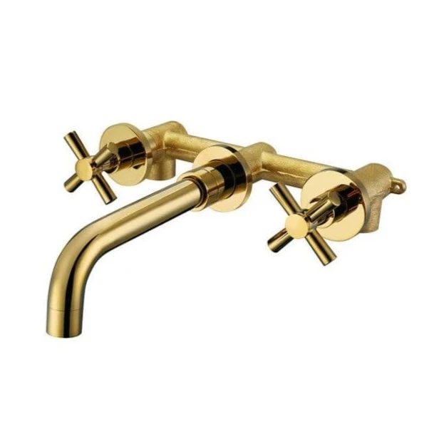 Unterputz-Zweigriff-Waschtischarmatur, CARBINI gold glänzend