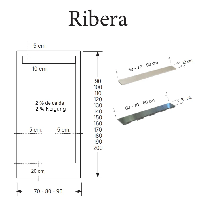 Mineralguss-Duschwanne extra flach RIBERA, Schieferoptik, BEIGE