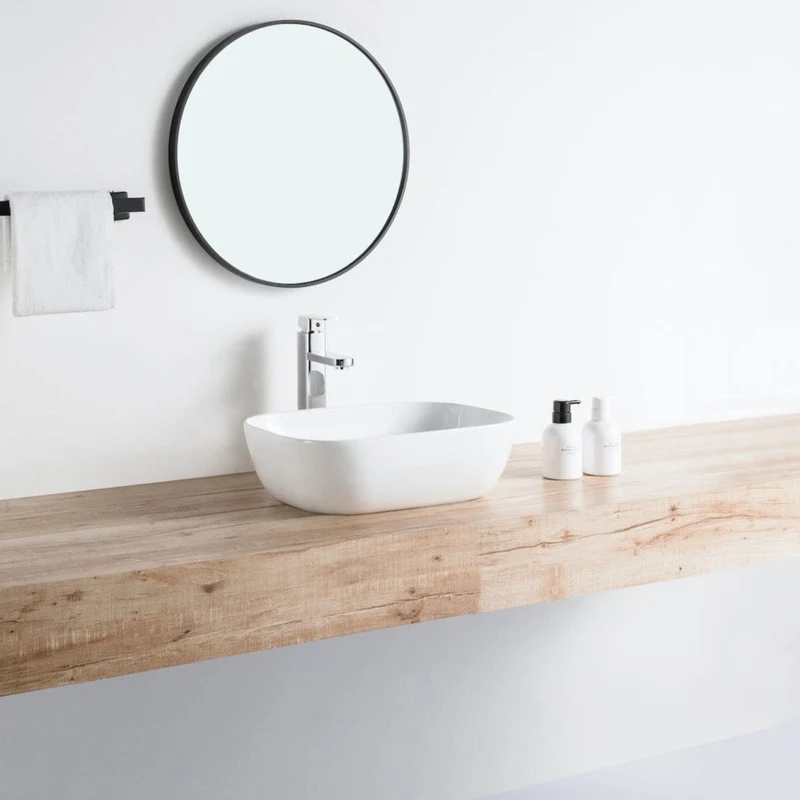 Sonderangebot Aufsatzwaschbecken aus glasierter Keramik CUARTO 45,5x32,5 cm