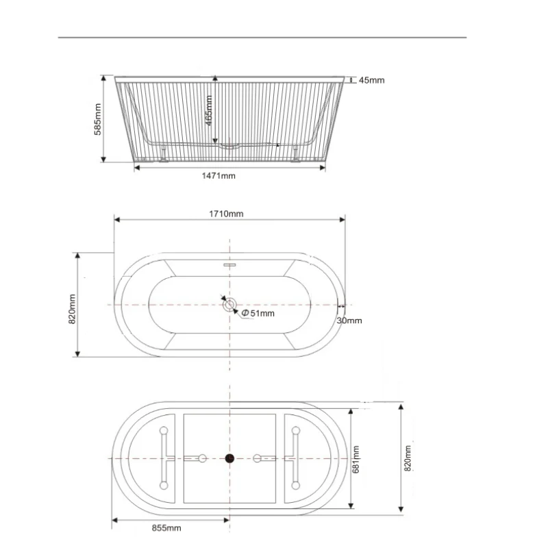 Freistehende Design Badewanne CORBIN