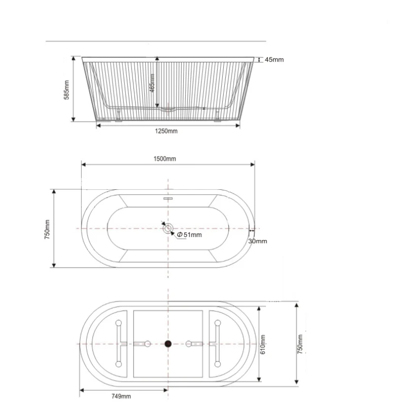 Freistehende Design Badewanne CORBIN