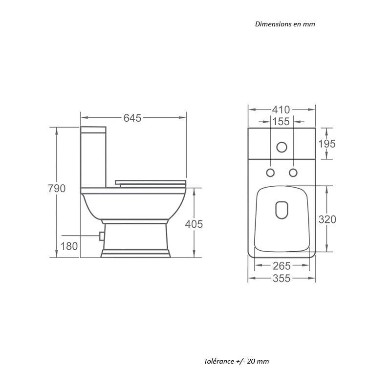 Klassisches Stand-WC, Keramik, MADRY mit Spühlkasten