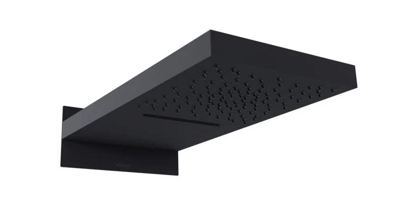 Vigour ShowerDesk mit Wasserfall V4, 500 x 260 mm, Inox poliert + schwarz matt, Art.Nr. V4DB50