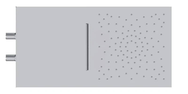 Vigour ShowerDesk mit Wasserfall V4, 500 x 260 mm, Inox poliert + schwarz matt, Art.Nr. V4DB50