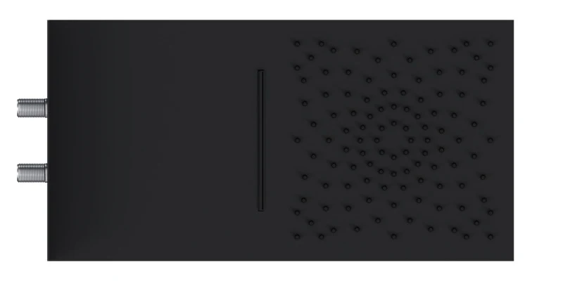 Vigour ShowerDesk mit Wasserfall V4, 500 x 260 mm, Inox poliert + schwarz matt, Art.Nr. V4DB50
