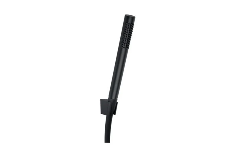 Vigour V3 Wannenset, Brausehalter mit Schlauch und Stabhandbrause, schwarz matt, Art.Nr. V32WSSTABHBSM