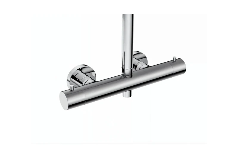 Vigour white V4 Thermostat-Duschsystem Safe-Tec, höhenverstellbare Halterung, ohne Brausen, Messing, Art.Nr. WHDSO