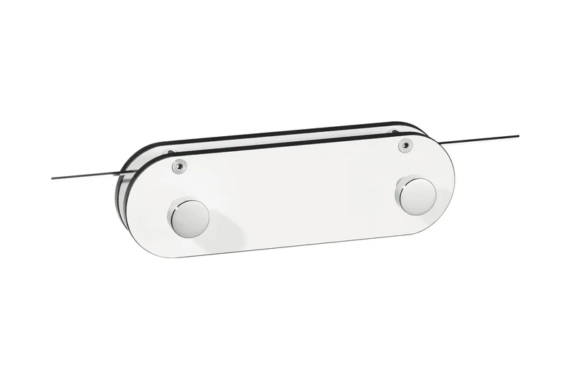 Giese Sky Haken – 4-fach mit HPL-Auflage, Massivmessing verchromt, zum Einhängen an Glas bis 12 mm, Art.Nr. 31946