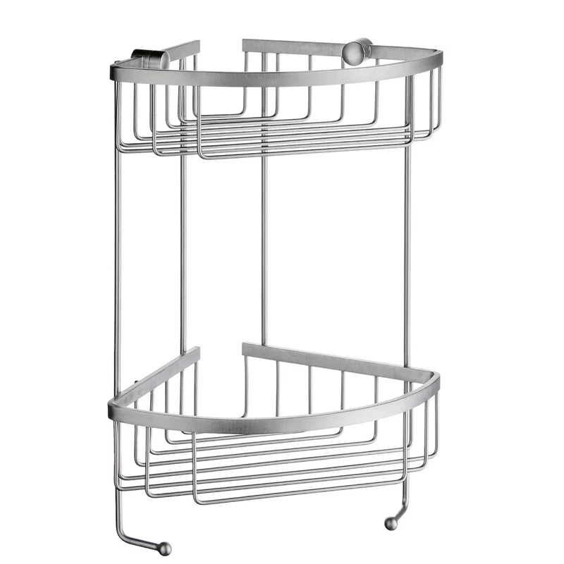 Smedbo Sideline Design Eckseifenkorb doppelt 195 x 195 mm – 2 Oberflächen, Art.Nr. DK2031
