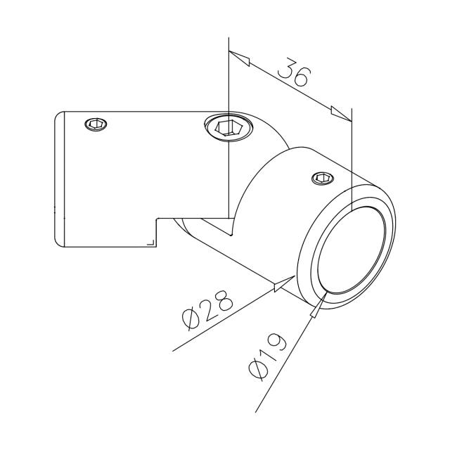 Rohrverbinder variabel, Rundrohr 19 mm, Art.Nr. 312
