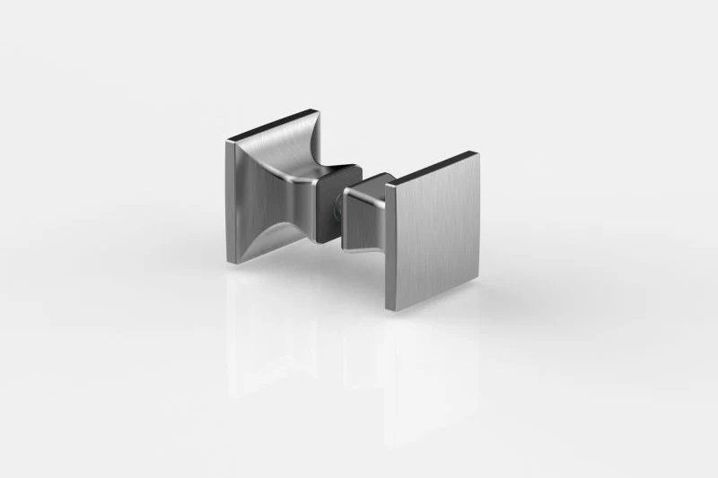 Duschgriff – eckig 40×40 mm beidseitig, 6–13,52 mm Glas, 5 PVD-Farben, Art.Nr. 8237