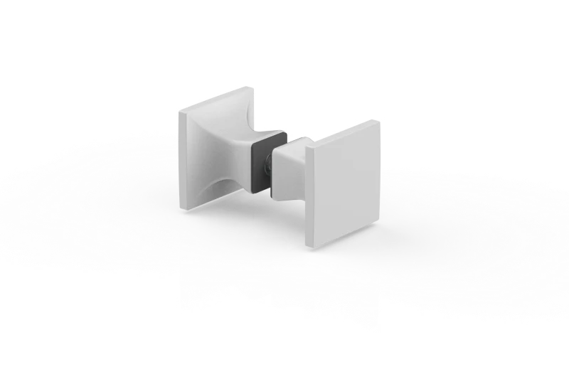 Duschgriff – eckig 40×40 mm beidseitig, 6–13,52 mm Glas, 5 PVD-Farben, Art.Nr. 8237