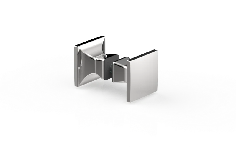 Duschgriff – eckig 40×40 mm beidseitig, 6–13,52 mm Glas, 5 PVD-Farben, Art.Nr. 8237