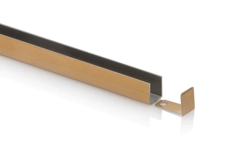 U-Profil 14×13×1 mm – Edelstahl PVD-beschichtet, 6 Farben, 250 cm, Art.Nr. 8512VA