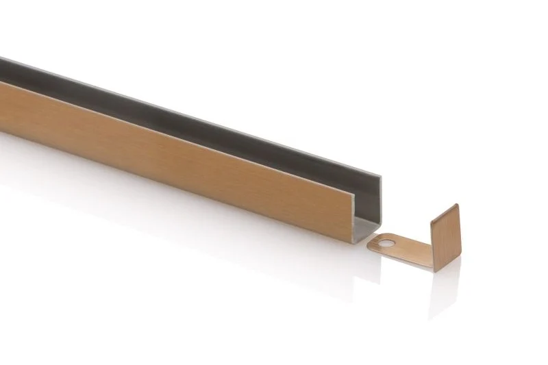 U-Profil 14×13×1 mm – Edelstahl PVD-beschichtet, 6 Farben, 250 cm, Art.Nr. 8512VA