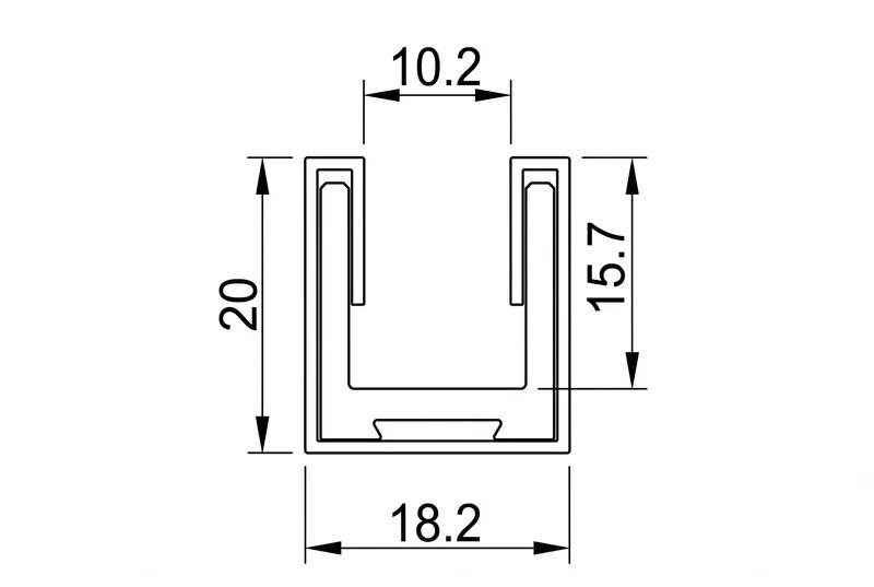 U-Profil mit Edelstahlmantel – 8 mm ESG, 11 Bellagio-Farben, inkl. 2 Endkappen, Art.Nr. BELSDCD38