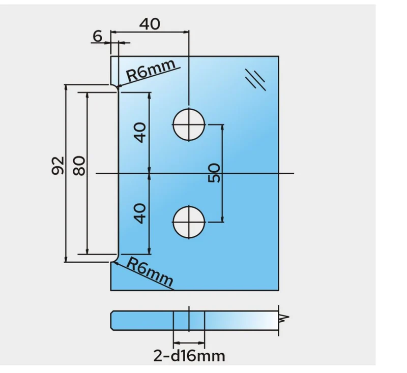 COMO Anschlagband 90° Glas-Wand – Messing massiv, 8/10 mm ESG, verdeckte Verschraubung, eckiges Design, Art.Nr. COM044