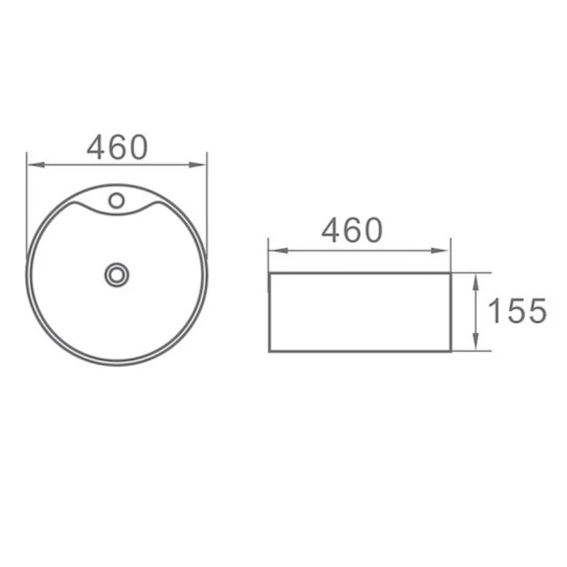 Aufsatzwaschbecken aus glasierter Keramik VARRIA Ø46 cm