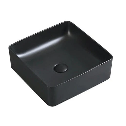 Aufsatzwaschbecken aus glasierter Keramik RIVA 36,5 cm, schwarz matt