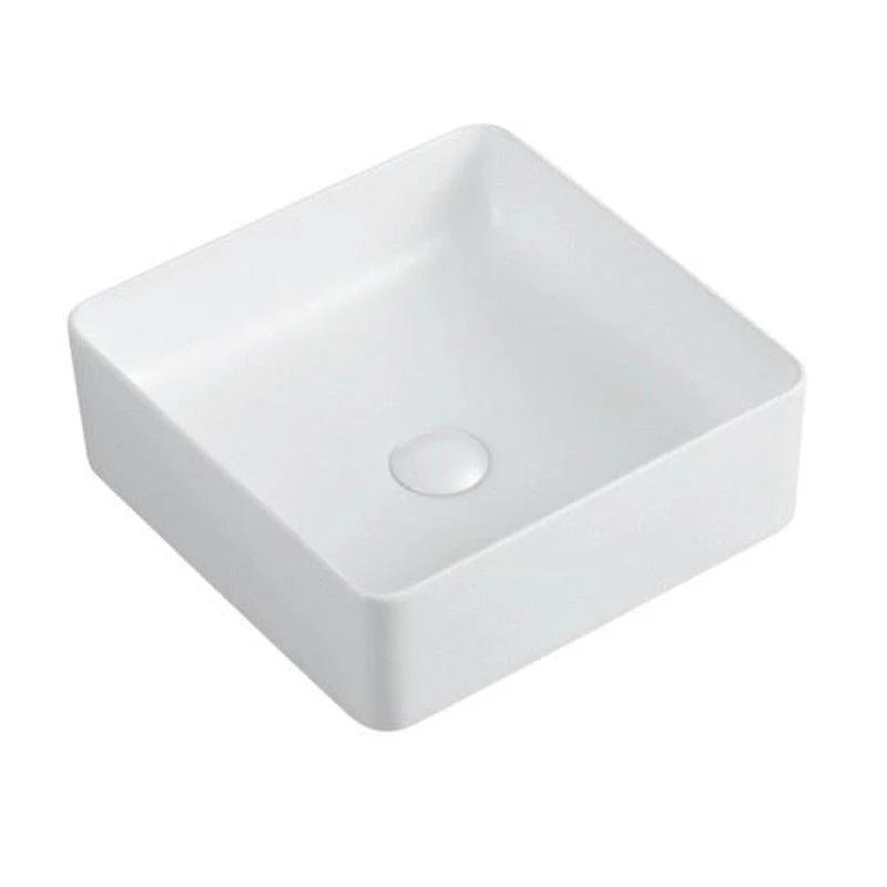 Aufsatzwaschbecken aus glasierter Keramik RIVA blanc 36,5 cm, weiß matt