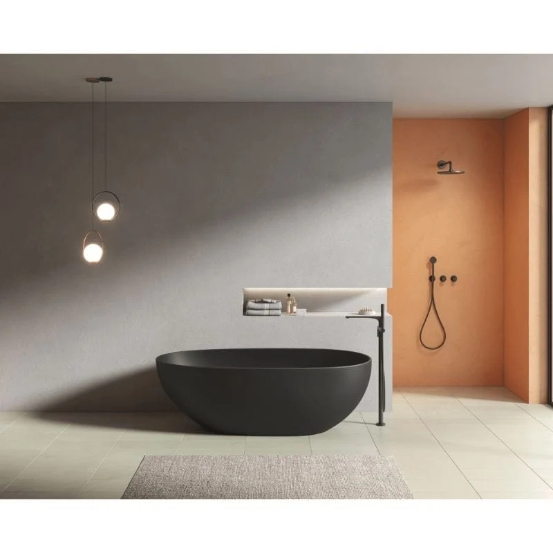 Freistehende Badewanne FLORIDA SCHWARZ MATT