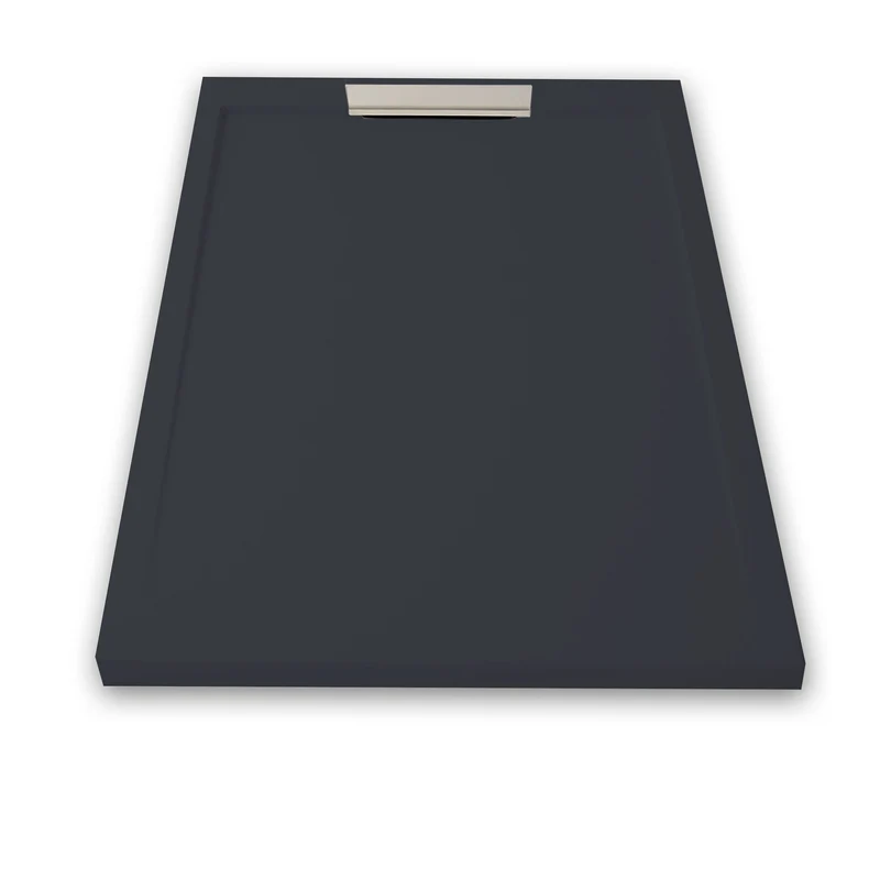 Mineralguss-Duschwanne extra flach LUX, Schieferoptik, anthrazit