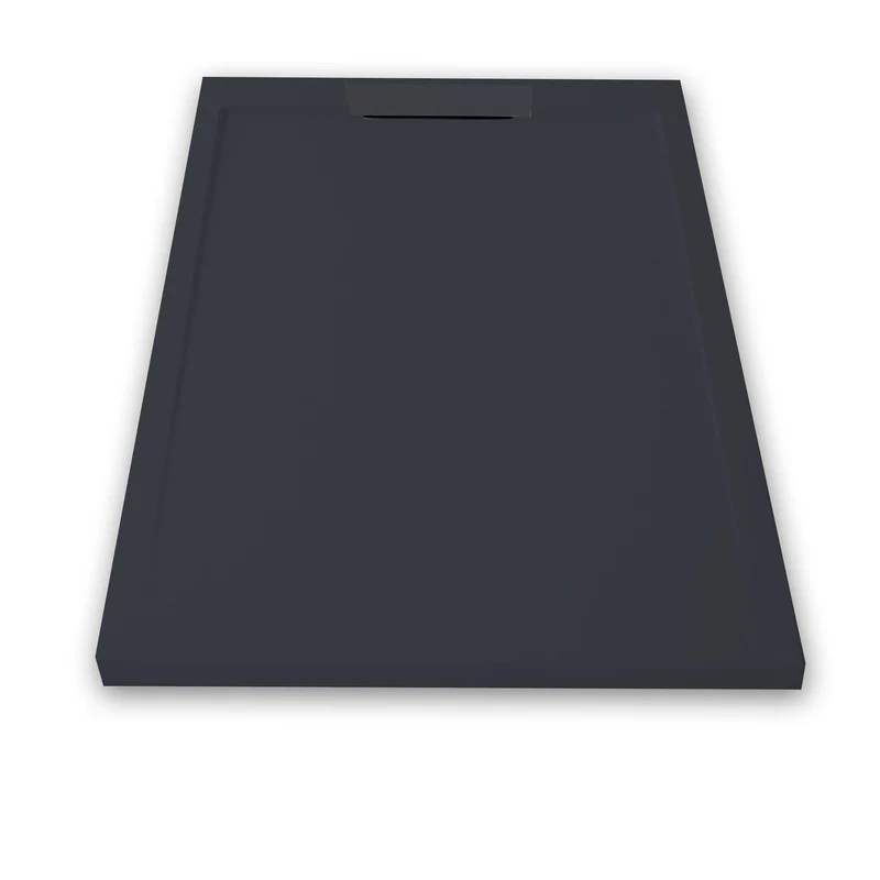 Mineralguss-Duschwanne extra flach LUX, Schieferoptik, anthrazit