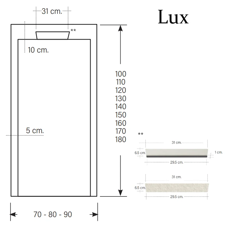 Mineralguss-Duschwanne extra flach LUX, Schieferoptik, anthrazit