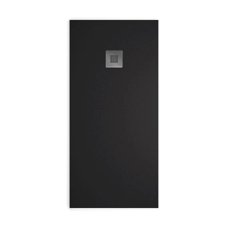 Mineralguss-Duschwanne extra flach MADISON, Schieferoptik, SCHWARZ
