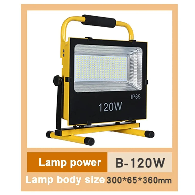Portable 60W And 120W Led Floodlight Built For Rough Outdoor Jobs Featuring Ip65 Weatherproof Aluminum Housing With 360 Degree Rotating Base And Detachable Stand For Hella Bright Work Zone Lighting