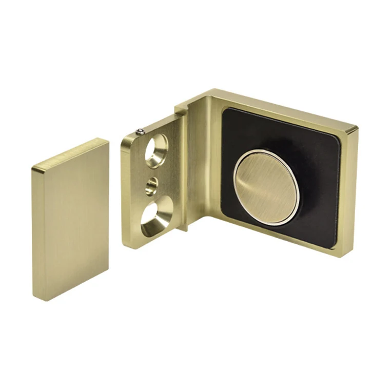 Lugano Winkelhalter Glas-Wand 90° innen, flächenbündig, Massivmessing, 8/10 mm ESG, Art.Nr. LU90S