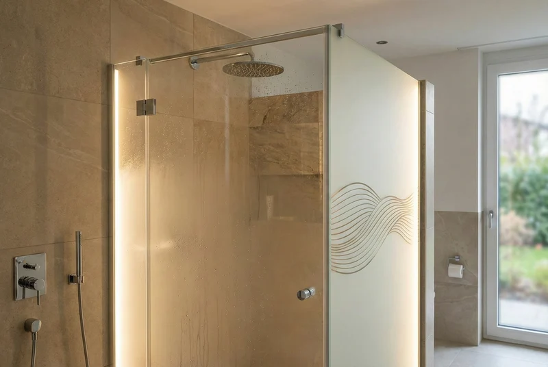 Mehrpreis: Satinato/Ätzglas für Laser-Designduschglas