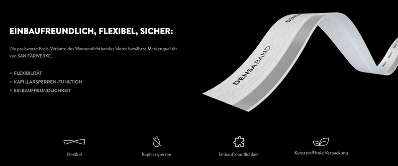 DENSABAND BASIS – Wannendichtband DIN 18534, 200 cm oder 260 cm