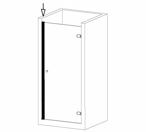 Magnet-Trägerprofil für Nischensituation – Aluminium 10 × 8 mm, vorgebohrt, Chrom glanz, 200 cm, Art.Nr. 5281040