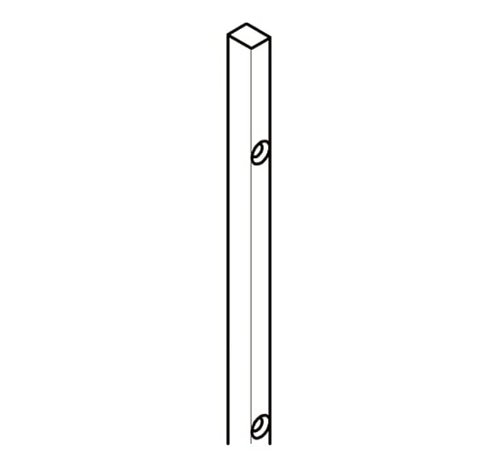 Magnet-Trägerprofil für Nischensituation – Aluminium 10 × 8 mm, vorgebohrt, Chrom glanz, 200 cm, Art.Nr. 5281040