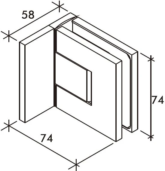 Nobiallo Pendeltürband 90° Glas-Wand Hebe-Senk – 50 kg, 8/10 mm ESG, Art.Nr. NOB044