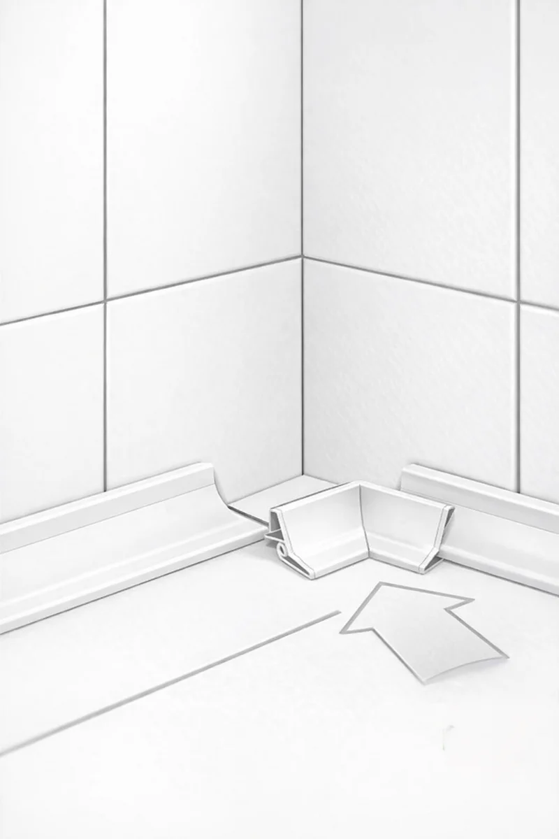 Fugenabdeckprofil – PVC weiß, Duschwanne zur Wand, Art.Nr. BP/25