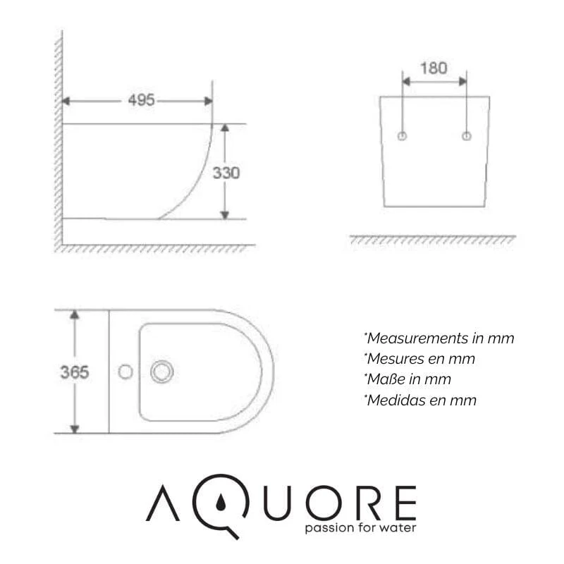 Wand Bidet GENOVA schwarz