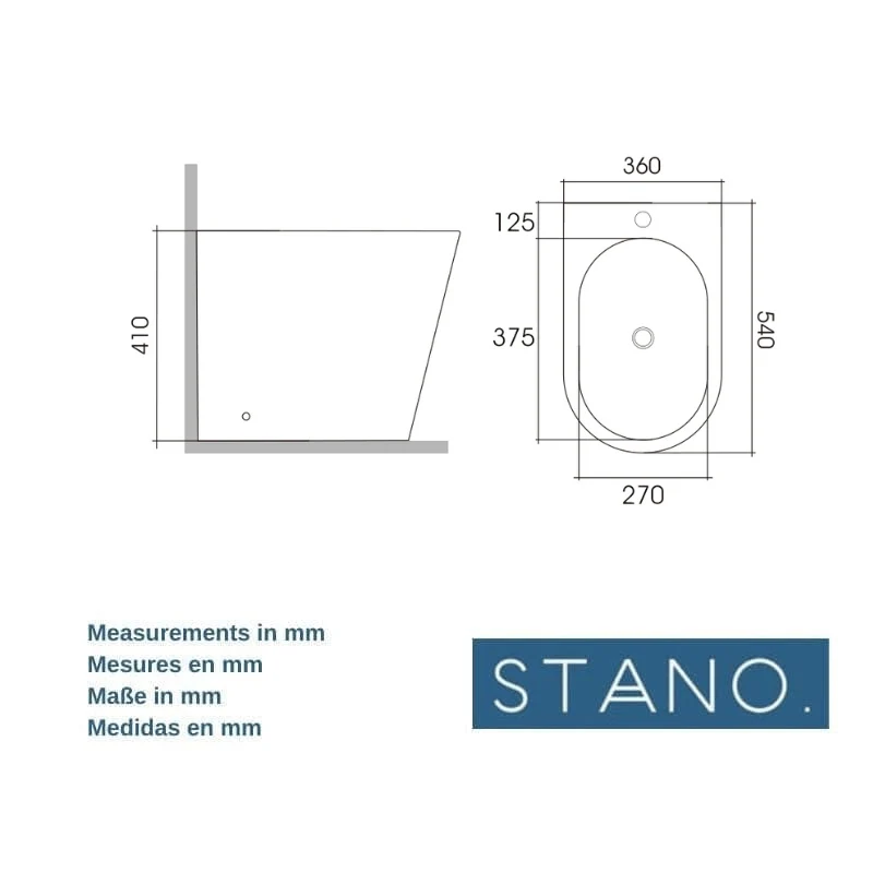 Stand Bidet CIPOLI in weiß