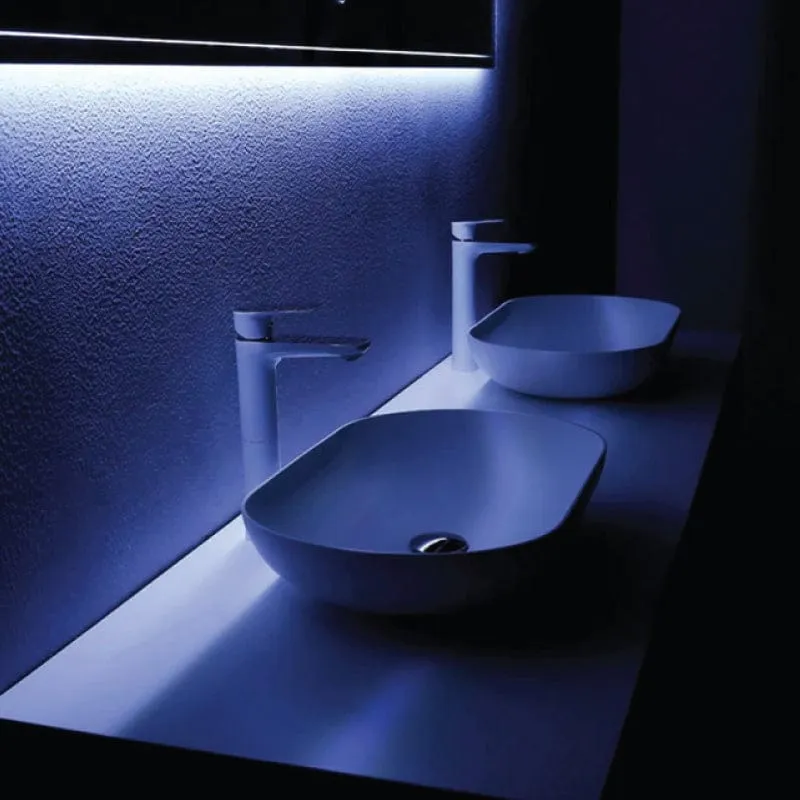 Aufsatzwaschbecken aus Gussmarmor, oval, PALIO mattweiß