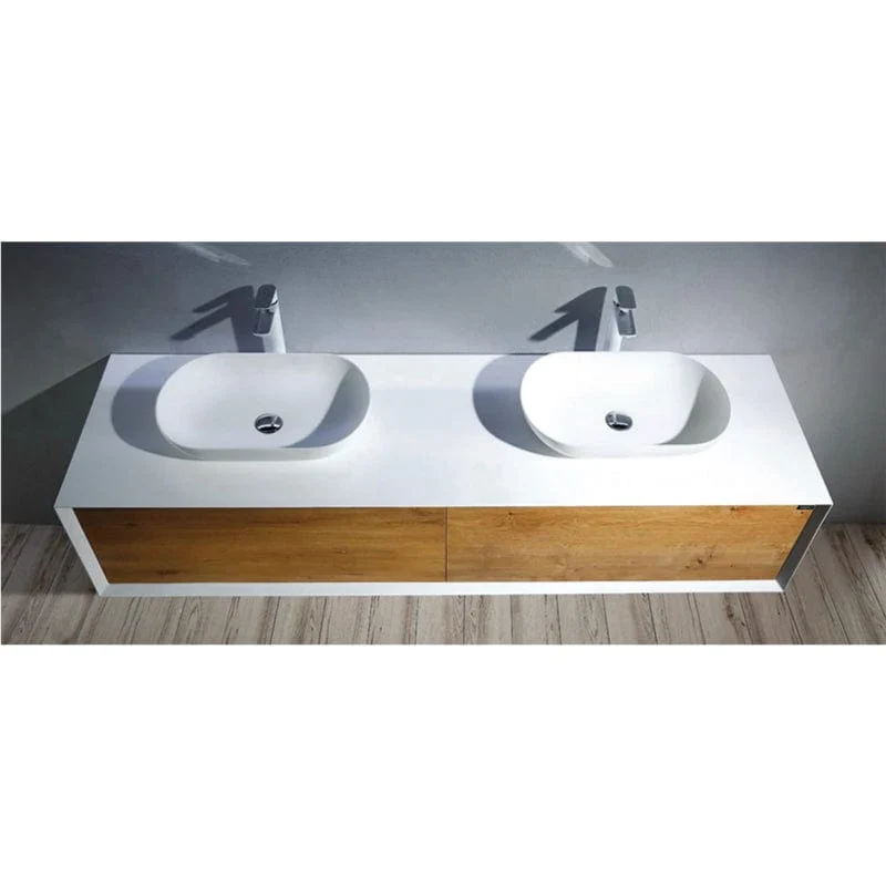 Aufsatzwaschbecken aus Gussmarmor, oval, PALIO mattweiß