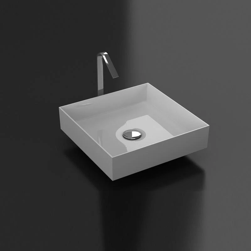 Aufsatzwaschbecken aus Gussmarmor, quadratisch, SIENA