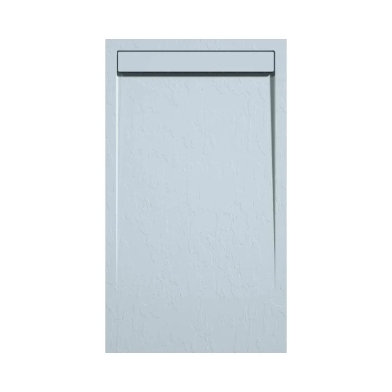 Mineralguss-Duschwanne extra flach CLEVER, Schieferoptik, GRAU