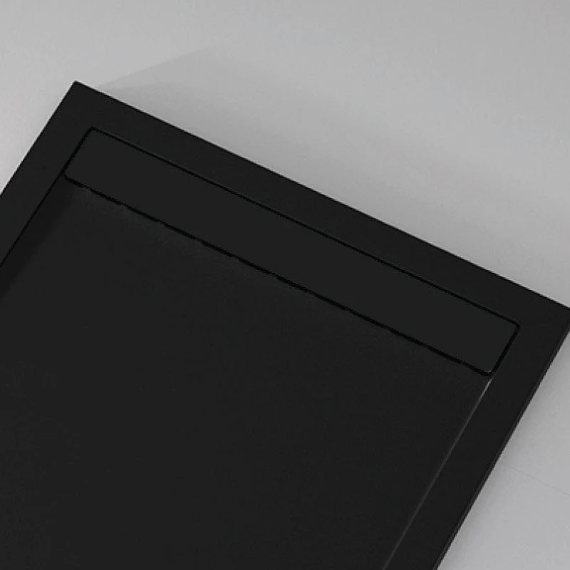 Mineralguss-Duschwanne extra flach CLEVER, Schieferoptik, SCHWARZ