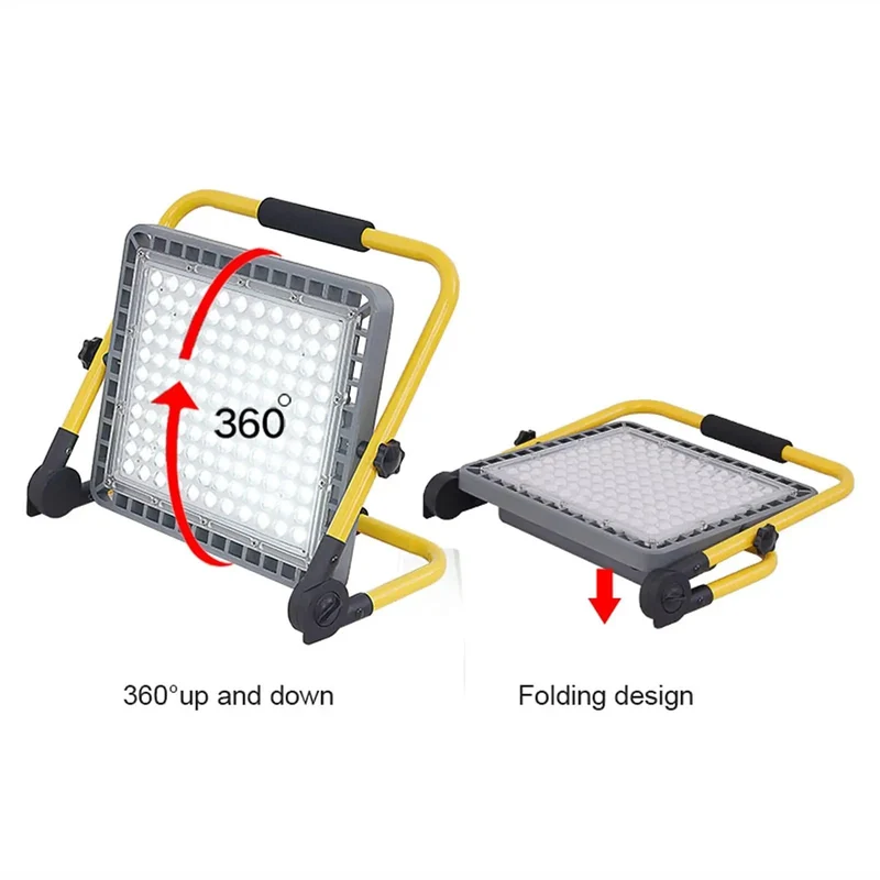 High Powered Portable Rechargeable Led Floodlight Pumping Out 100W 200W 300W Or 400W Blinding White Light With Nuts Bolts Ip65 Waterproof Aluminum Frame For The Job